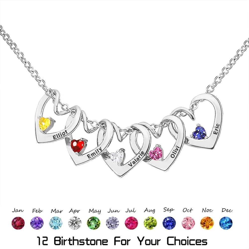 Colar de pedra de nascimento de coração personalizado