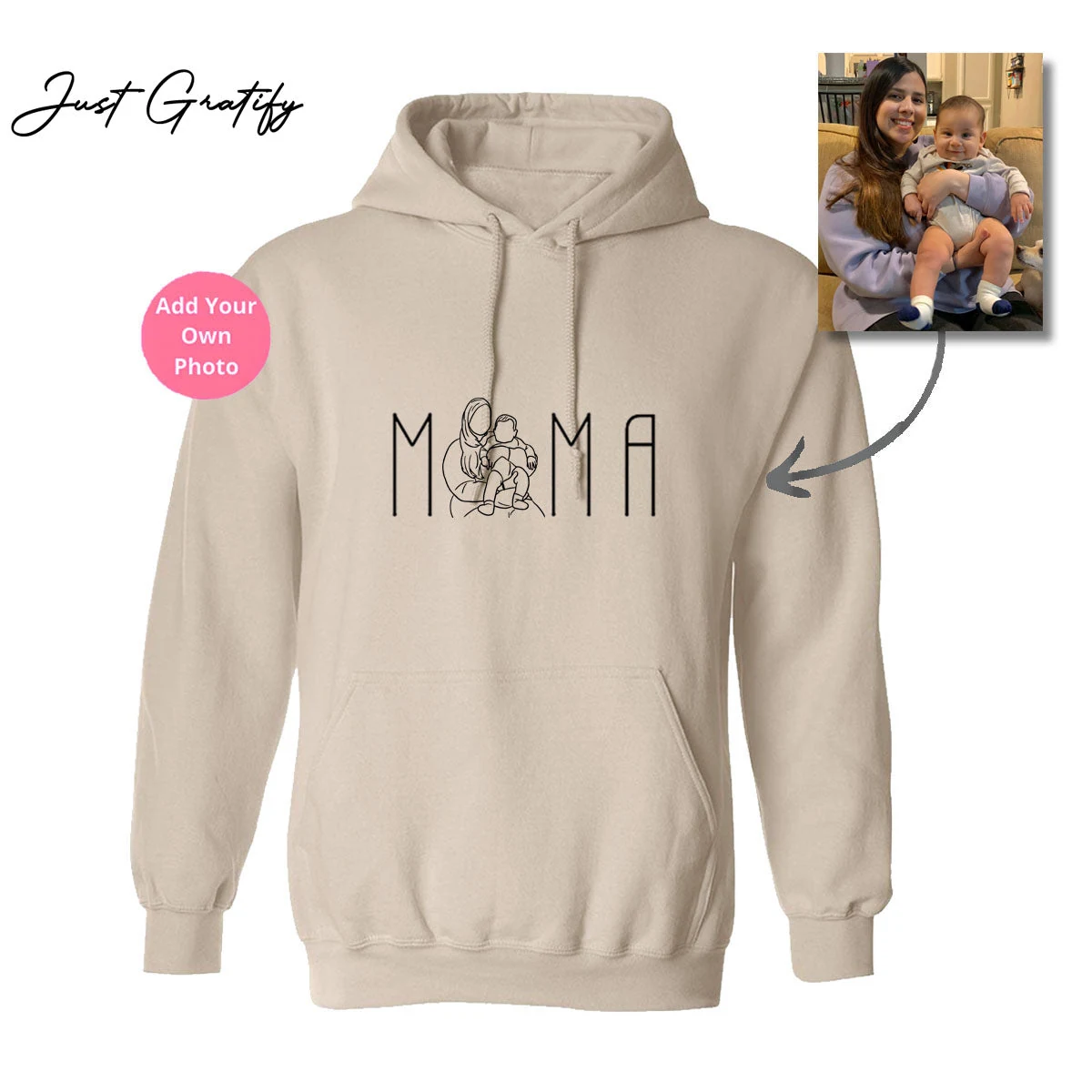 💝 moletom com capuz DE DESENHO DE CONTORNO DE MAMÃ PERSONALIZADO ♥ moletom sem capuz