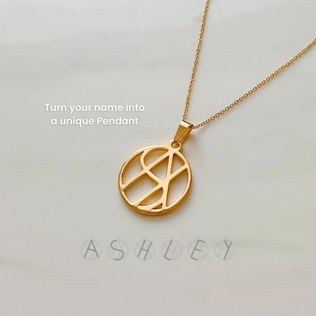 Colar com monograma com nome exclusivo personalizado